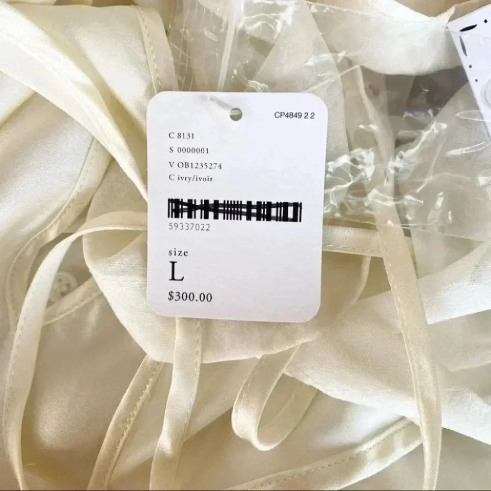 NWT Free People Renata Set 100% Silk Slip Dress Set White Large